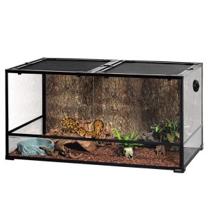 Glass Reptile Snake Terrarium, Tall & Wide Reptile Habitat Tank